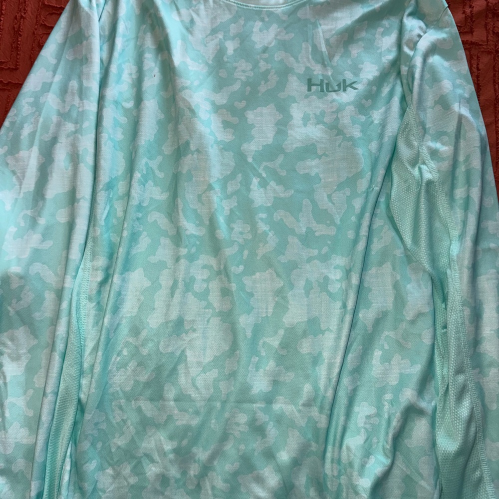 Huk Men's Long Sleeve Tee - Aqua Camo
